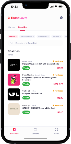 Interface final de perfil do criador