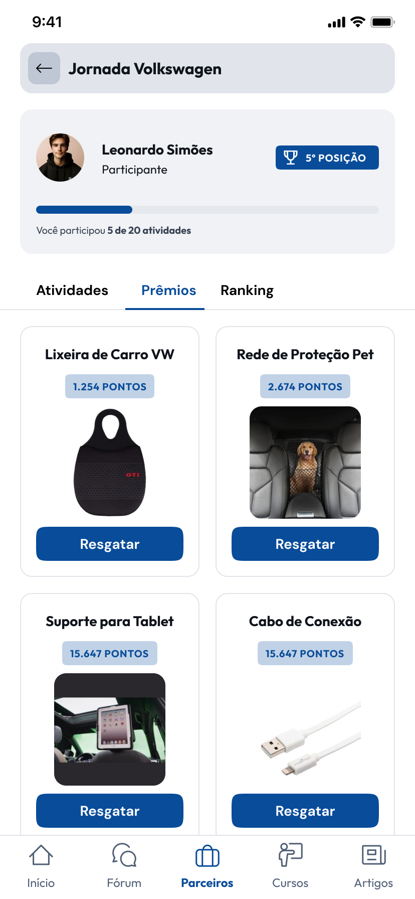 Catálogo de prêmios da Jornada Volkswagen